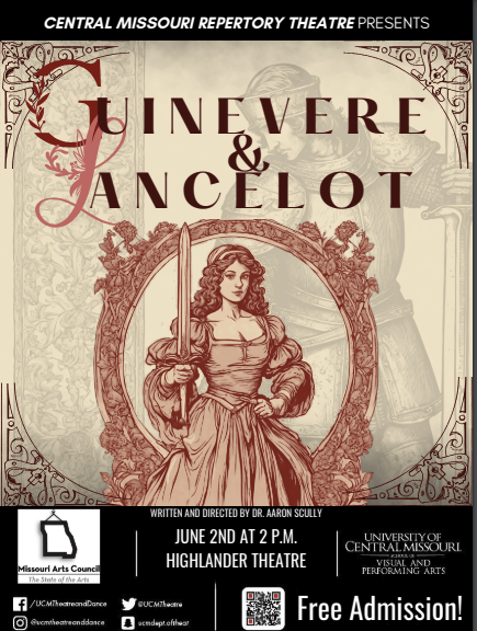Guinevere and Lancelot poster featuring her wielding a sword.
